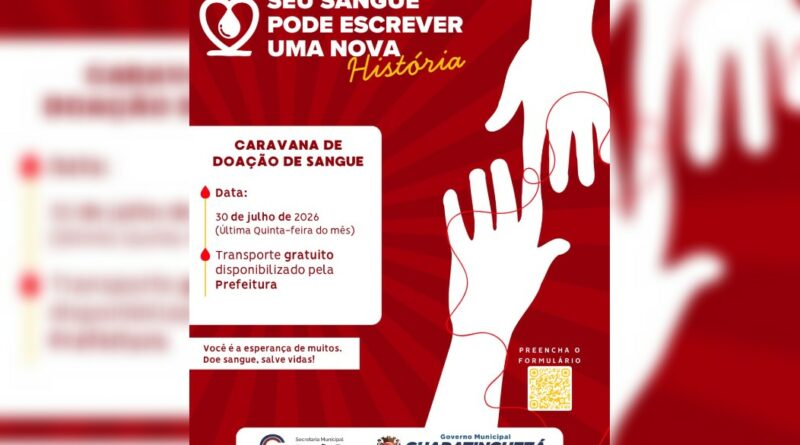 Segunda Caravana de Doação de Sangue está com inscrições abertas em Guaratinguetá