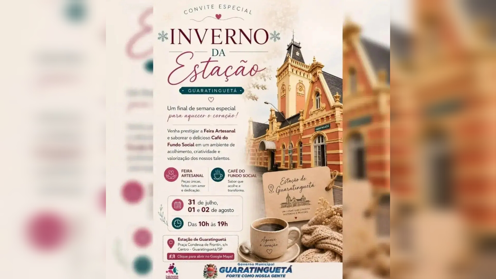 Feira de Artesanato “Inverno da Estação” acontece neste fim de semana em Guaratinguetá