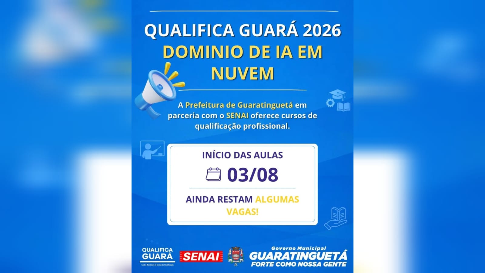 Últimas vagas abertas para curso gratuito de Inteligência Artificial em Guaratinguetá
