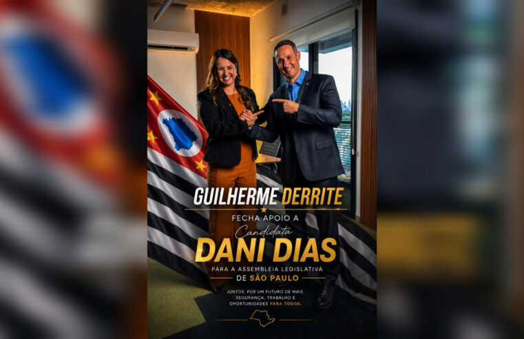 Dani Dias fecha apoio de Guilherme Derrite para fortalecer projetos do Vale do Paraíba