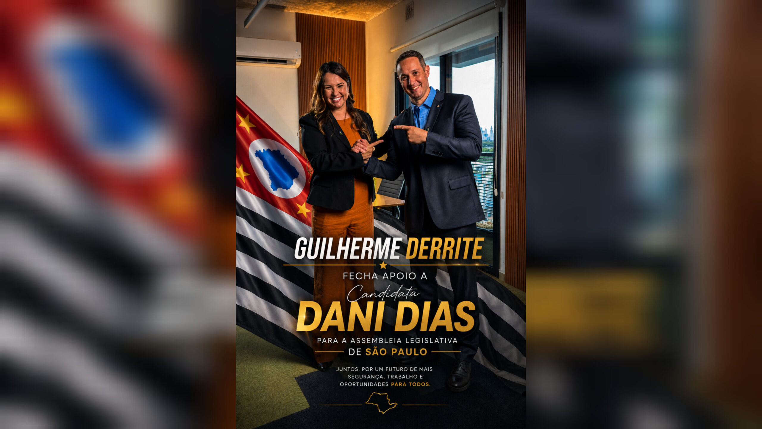 Dani Dias fecha apoio de Guilherme Derrite para fortalecer projetos do Vale do Paraíba