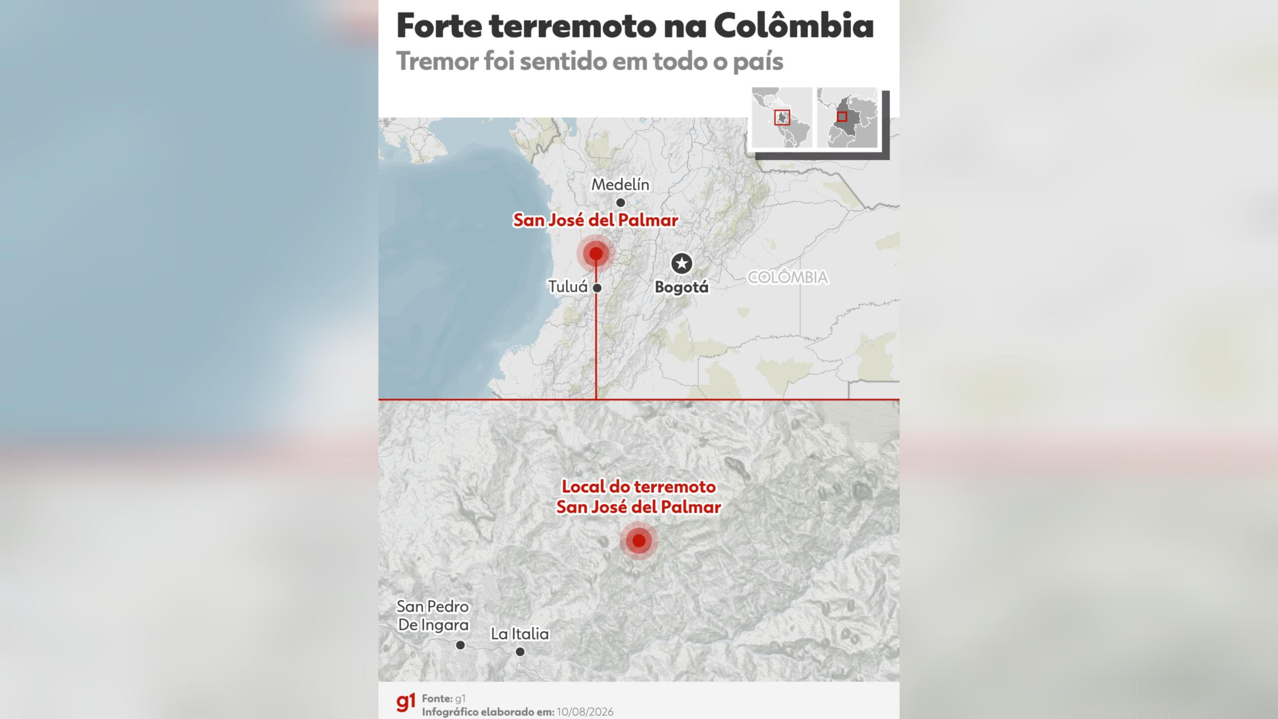 Terremoto de magnitude 7,4 atinge a Colômbia, derruba prédios e mata 111; há pessoas sob escombros