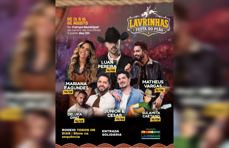 Festa do Peão de Lavrinhas acontece de 13 a 16 de agosto com rodeio e shows