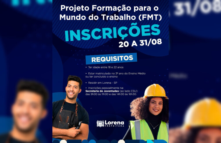 Lorena abre inscrições para projeto que prepara jovens para o mercado de trabalho