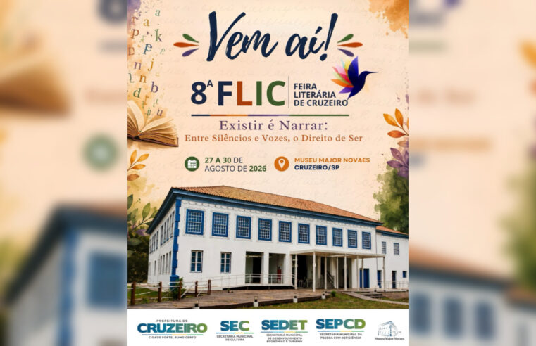 FLIC 2026 acontece de 27 a 30 de agosto em Cruzeiro com programação gratuita