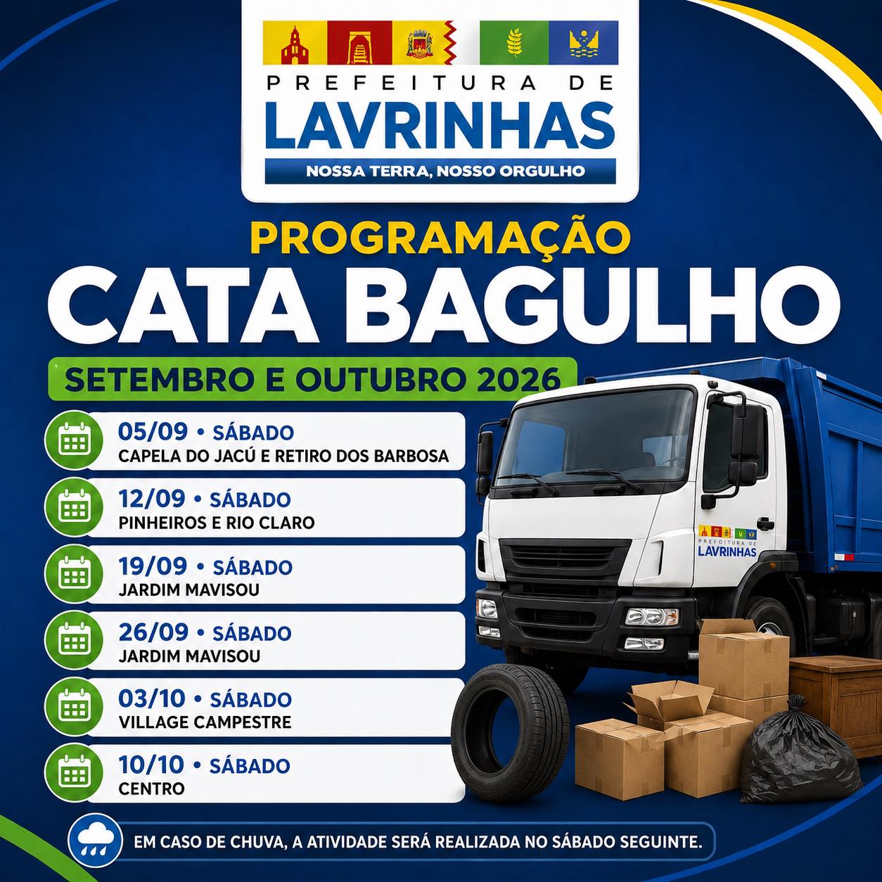 Cata Bagulho percorre bairros de Lavrinhas em setembro e outubro