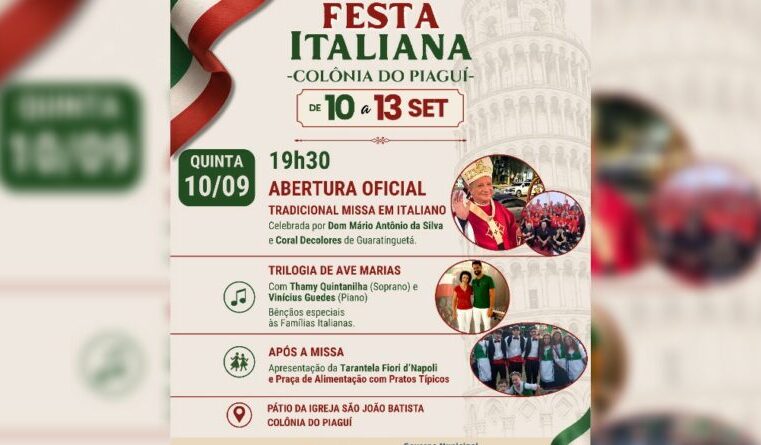 28ª Festa Italiana da Colônia do Piaguí começa nesta quinta-feira em Guaratinguetá