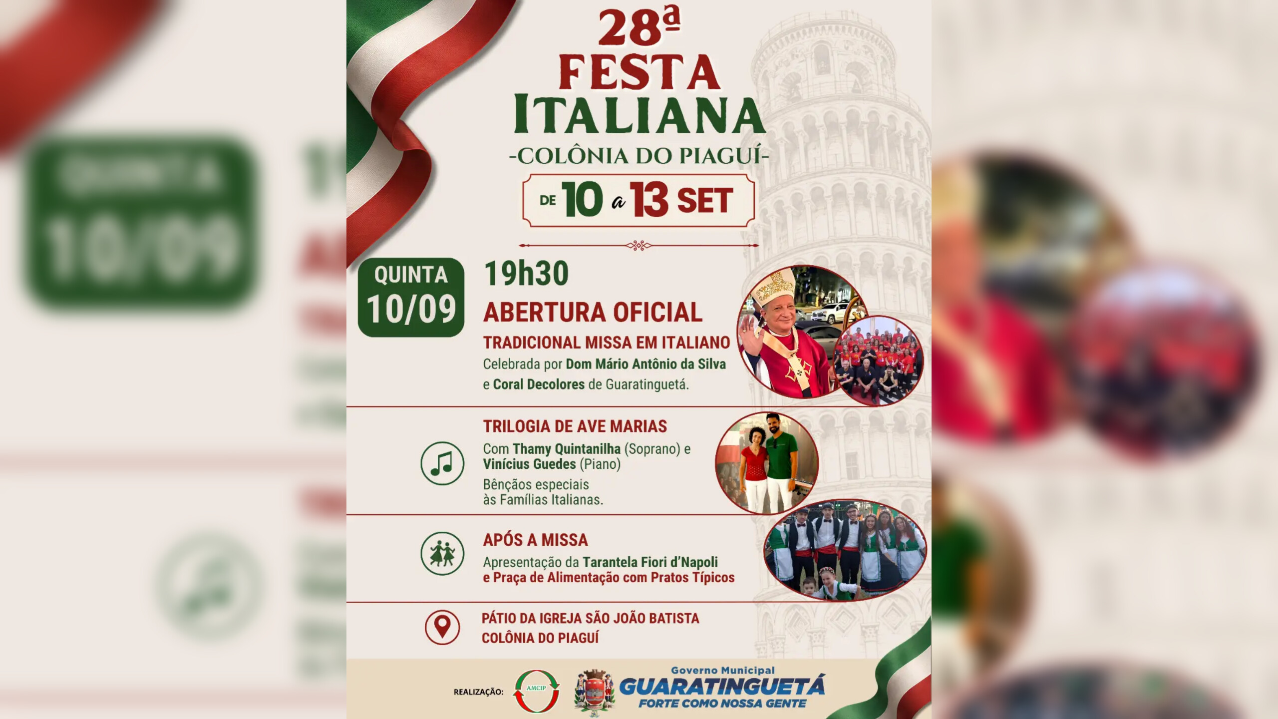 28ª Festa Italiana da Colônia do Piaguí acontece de 10 a 13 de setembro em Guaratinguetá