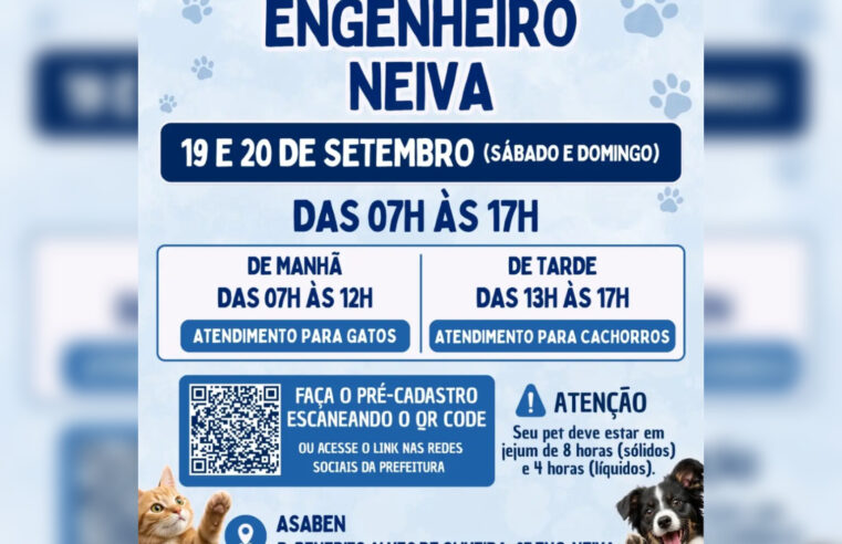 Guaratinguetá realiza 14º Mutirão de Castração no bairro Engenheiro Neiva