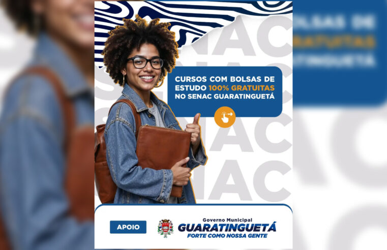 Guaratinguetá oferece bolsas de estudo 100% gratuitas pelo Senac