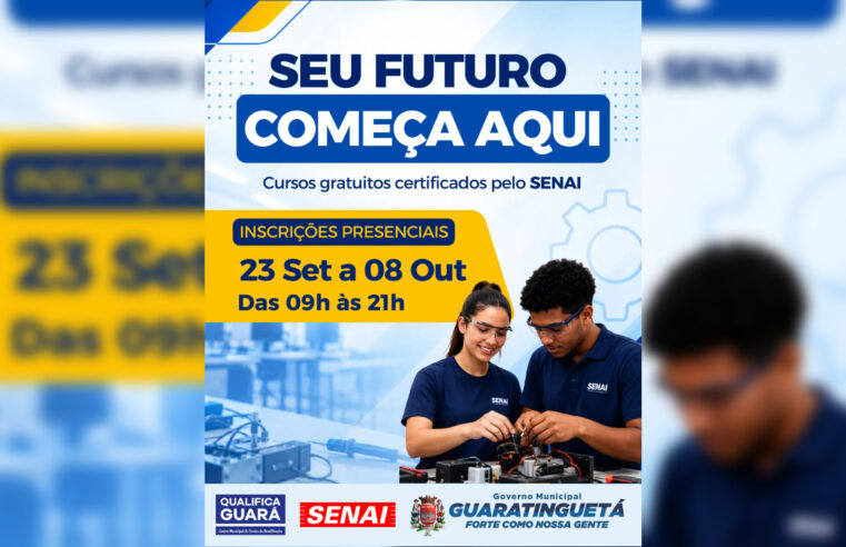 Guaratinguetá abre inscrições gratuitas para cursos do SENAI
