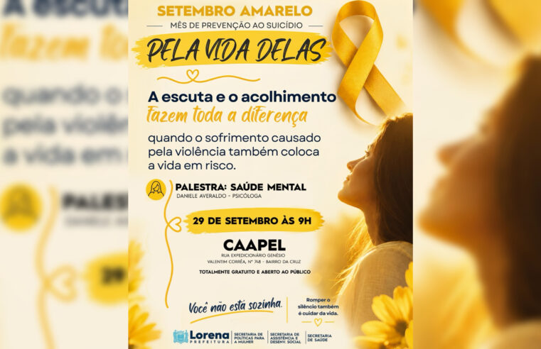 Prefeitura de Lorena promove palestra gratuita sobre saúde mental nesta terça-feira (29)