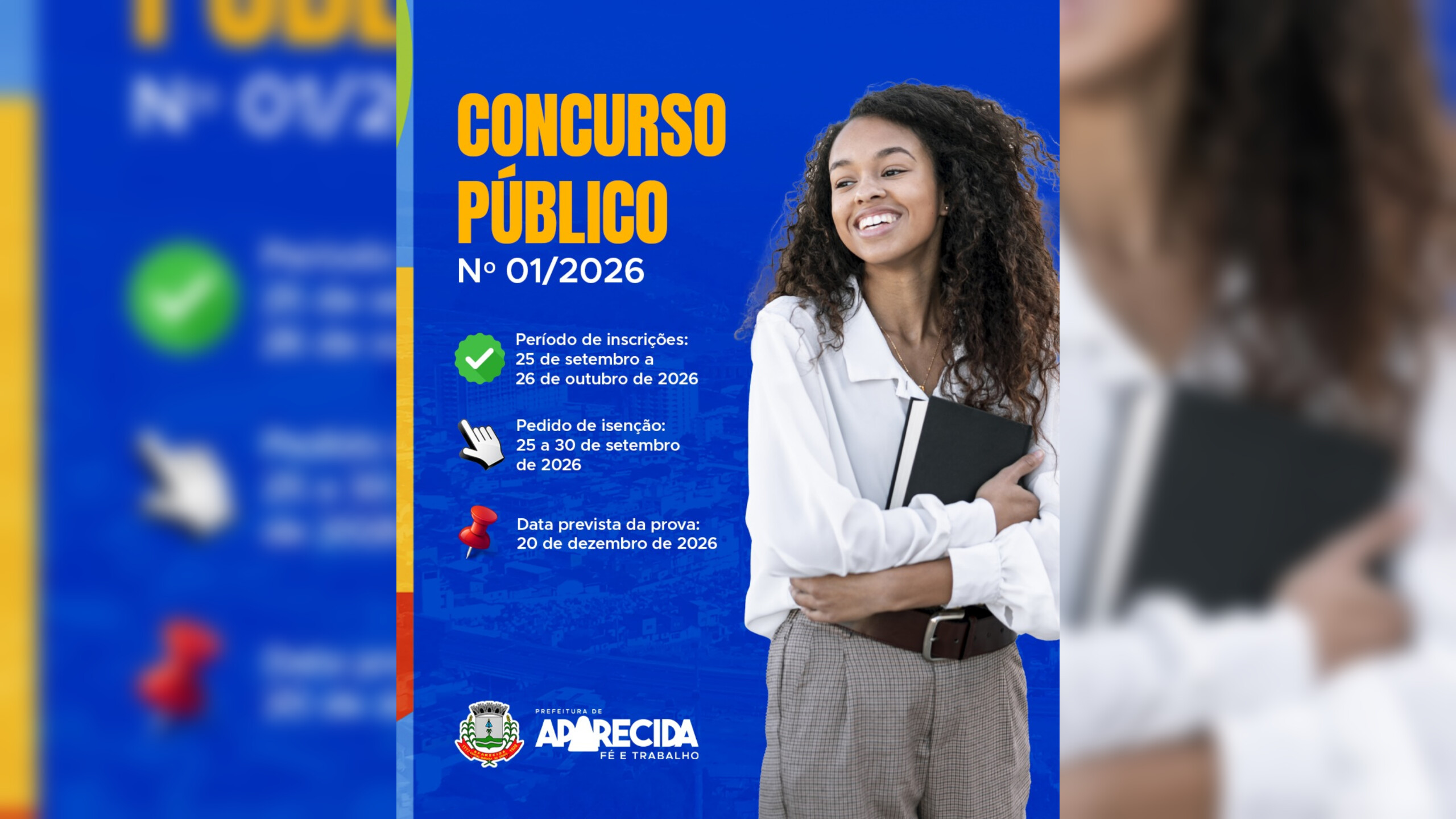 Prefeitura de Aparecida abre inscrições para Concurso Público nesta sexta-feira