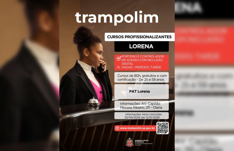 Lorena abre inscrições para cursos profissionalizantes gratuitos
