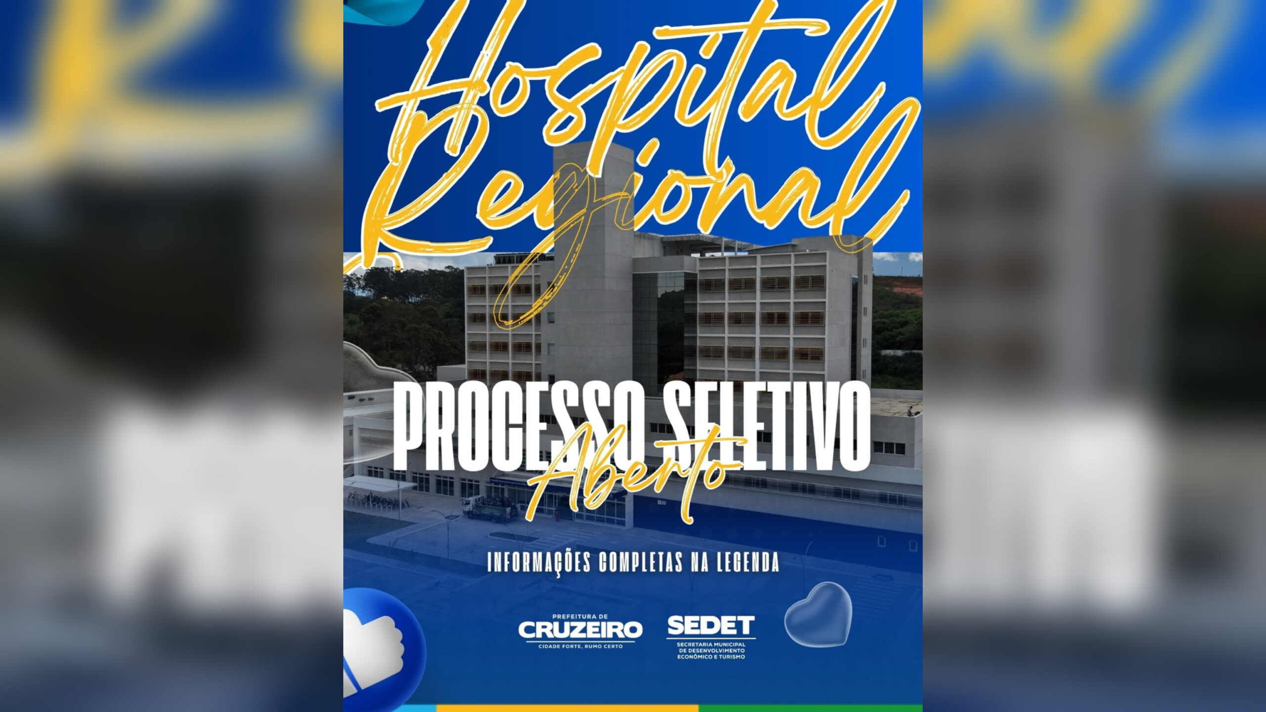 Hospital Regional de Cruzeiro abre processo seletivo para 22 cargos