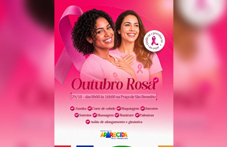 Prefeitura de Aparecida realiza ação do Outubro Rosa na Praça São Benedito